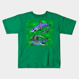 the shark and the alligator in wetland landscape ecopop Kids T-Shirt